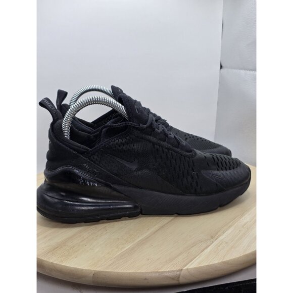 Nike Air Max 270 (GS)  Triple Black Running Womens Size Sz 7.5 BQ5776 001 GS 6Y - Picture 3 of 9